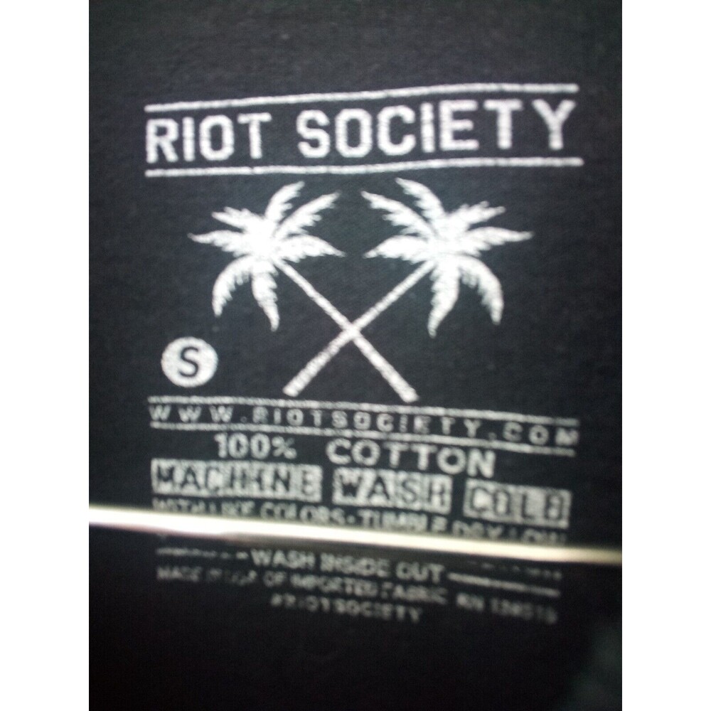 MENS RIOT SOCIETY HOLLYWOOD BEAR BLACK Long Sleeve T-SHIRT SIZE Small USA - Picture 5 of 5